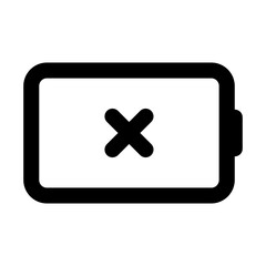 Obraz premium Battery Empty Simple Line Icon. Single icon, line vector icon