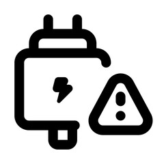 Adaptor Error Simple Line Icon. Single icon, line vector icon