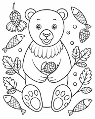 Bear coloring pages for kids