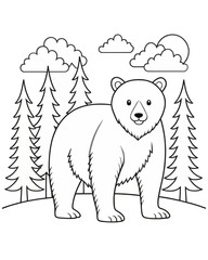 Bear coloring pages for kids