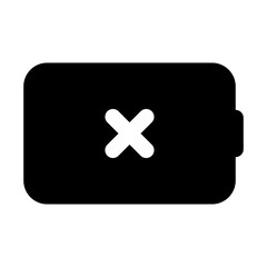 Fototapeta premium Battery Empty Simple Glyph Icon. Single icon, glyph vector icon