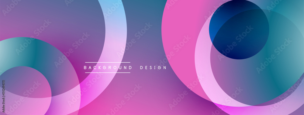 Leinwandbilder abstract flowing shapes, vibrant pinks, blues create modern background. smooth gradients, overlappin
