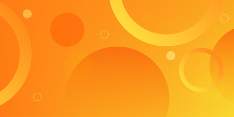 Abstract gradient orange background with circles. Vector illustration