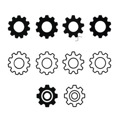 Gear and Settings Icon Set | Vector Cogwheel and Gear Wheel Symbols