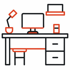 Laptop and coffee on a desk in an office or home workspace