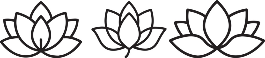 set lotus icon, icon flower