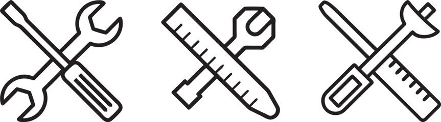 tools and service icons set