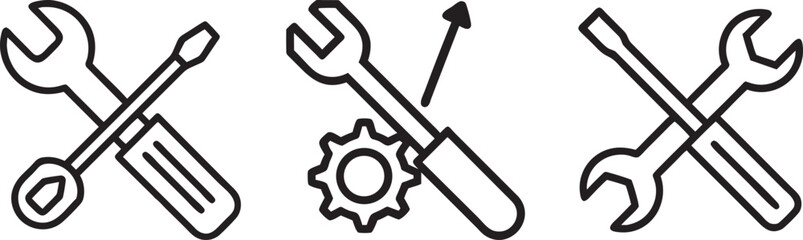 tools and service icons set