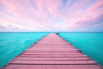 Fototapeta premium wooden pier in the middle of a body of water 2