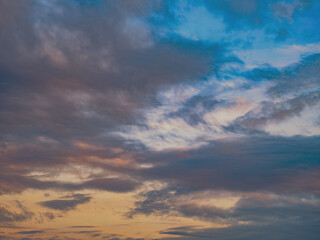 colorful sunset clouds, summer time 