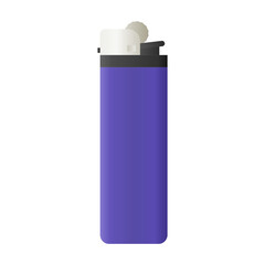 Disposable Lighter Vector on White Background. Smoking Equipment Lighter Element. Simple Lighter Icon.
