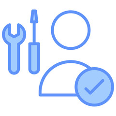 Skill Outline Blue Color Icon