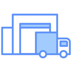 Distribution Outline Blue Color Icon