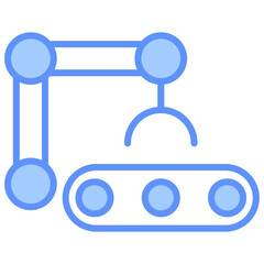 Conveyor Outline Blue Color Icon