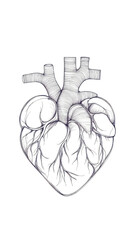 anatomical heart vector illustration on transparent background