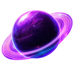 purple planet with rings, vector illustration.
