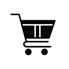 shopping cart silhouette icon on white background