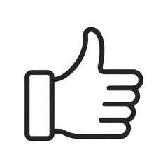 thumb up icon outline on white background