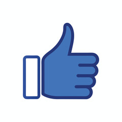 color thumb up icon on white background