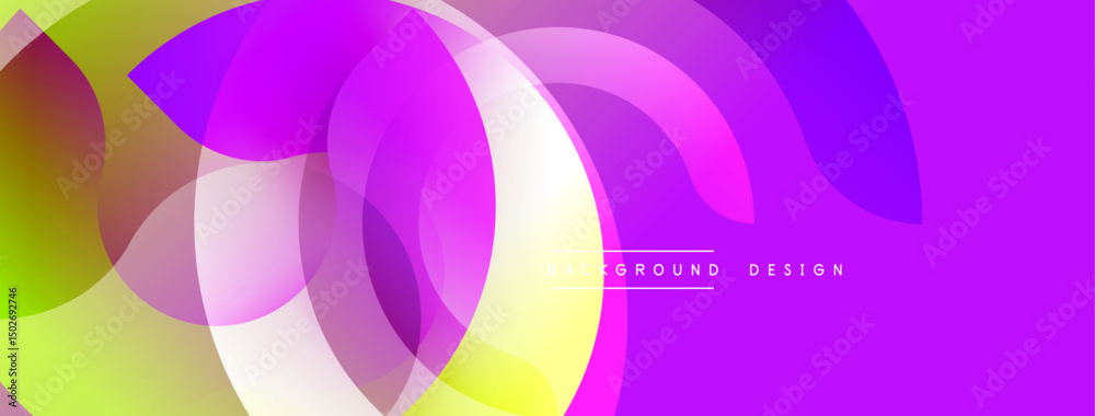 Aufkleber Abstract colorful circles overlap creating dynamic gradient background. Modern design element for banners, presentations.