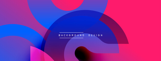 Abstract fluid shapes blend vibrant pinks, blues. Modern design evokes energy, movement. Gradient colors create dynamic visual impact.