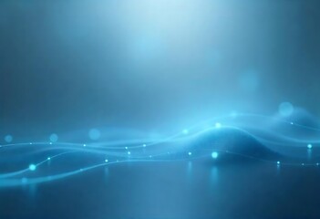 Generative AI image depicting luminous blue waves with subtle light points