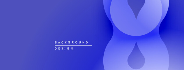 Abstract blue design features overlapping shapes. Gradient creates depth, modern aesthetic. Minimalist composition, suitable backdrop.