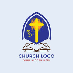 Abstract Cross with Book and Dove, Religious Symbol, Christian Church Emblem, Faith and Scripture Icon, Holy Spirit Design