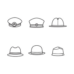 minimalist military soldier hat line drawing vector image