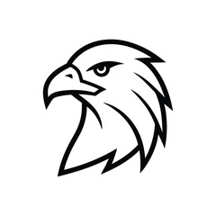 a black outline vector of eagle head.eps