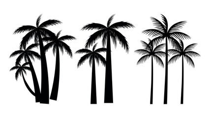Palm tree silhouette vector illustration isolated on white backgroun