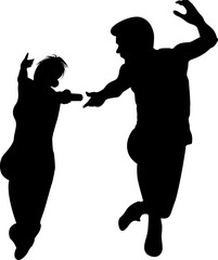 Silhouette of Male and Female Runners Passing Baton in Relay Race – Athletic Teamwork Concept