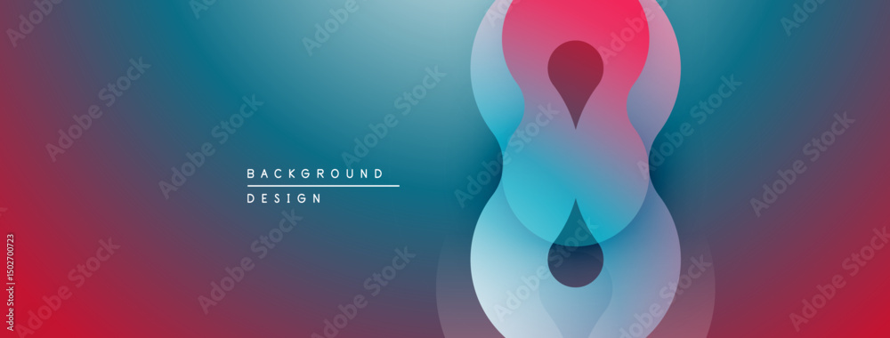 Leinwandbilder Abstract design features overlapping circles, gradient colors. Modern aesthetic, suitable for backgrounds, presentations. Smooth transitions visible.
