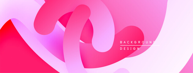 Abstract pink design. Smooth flowing shapes create dynamic visual effect. Gradient colors add depth, modern aesthetic.
