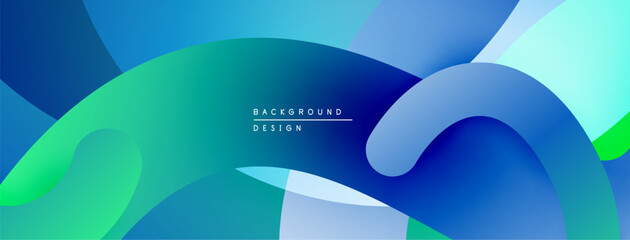 Abstract fluid shapes, blue green gradients. Modern design, smooth curves, dynamic composition. Minimalist aesthetic, vibrant colors.