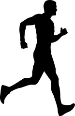 Silhouette of a muscular man jogging fitness run athlete exercise sport healthy lifestyle active body strong powerful endurance stamina training