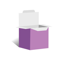 Obraz premium Auto lock Square 3D box template, vector file