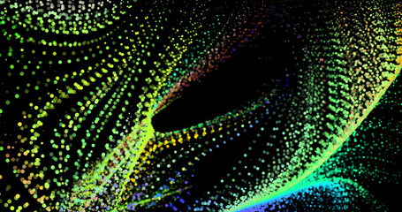 Abstract background with stripes of different colors and gradients. Particles in motion. technologies. Vector illustration