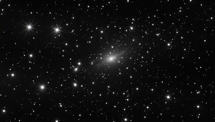 Fototapeta premium A faint, elongated galaxy is visible against a backdrop of countless stars in the night sky