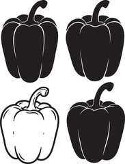 Bell Pepper Silhouette Vector Illustration