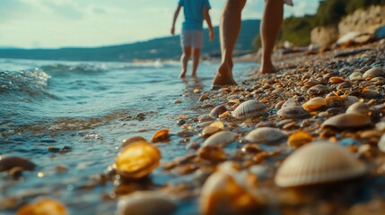 Seashells and Summer Steps: A Coastal Family Moment