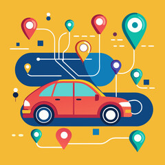 Naklejka premium retro car vector illustration