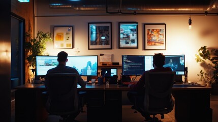 Designers working late night