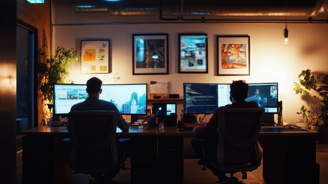 Designers working late night