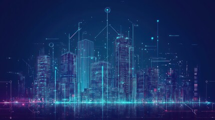 Fototapeta premium Digital Cityscape