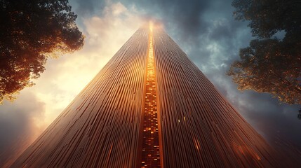 Abstract architecture with dramatic light and sky showcasing innovative design