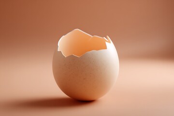 broken egg shell on isolated background