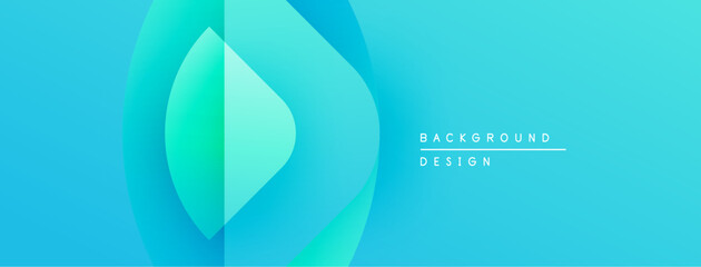 Abstract blue design features layered shapes, gradients. Modern aesthetic suitable for backgrounds, presentations. Clean, vibrant composition.