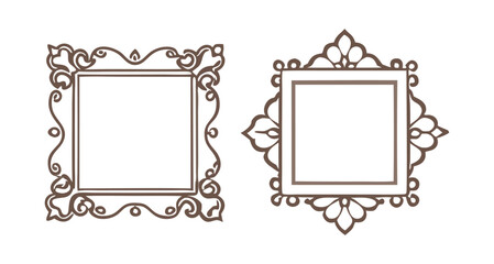 Set ornamental decorative frames Vintage