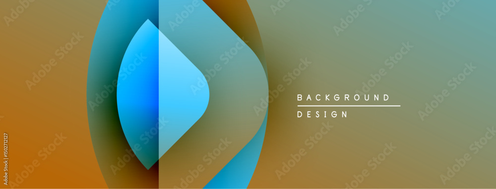 Leinwandbilder abstract design features layered shapes, vibrant colors. gradient blends create modern visual effect